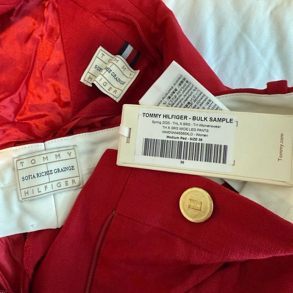 NWT Tommy Hilfiger x Sofia Richie Grainge Red Pant Suit - Picture 7 of 8
